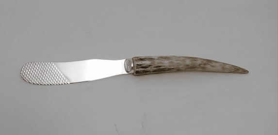 Stag Handle Spreading Knife English Silver Plate