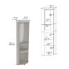DEPOT E-SHOP Nashville Corner Bar Cabinet Unit with Wine Glass Rack and Lower Cabinet, Concrete Gray