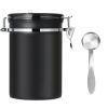 61OZ Stainless Steel Coffee Container With Scoop Date Month Tracker Airtight Coffee Canister For Coffee Beans Grounds Tea Sugar Nut Candy Flour