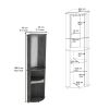 DEPOT E-SHOP Nashville Corner Bar Cabinet Unit with Wine Glass Rack and Lower Cabinet, Smokey Oak
